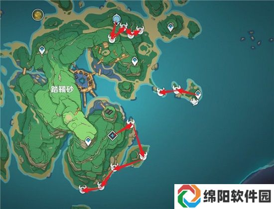 原神刀镡采集路线图